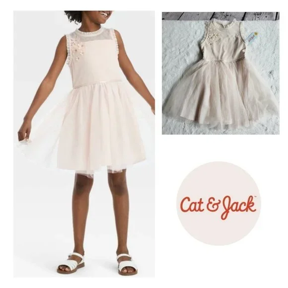 Cat & Jack, Girls' Floral Dress, 3KIDJ-V - Picture 1 of 5